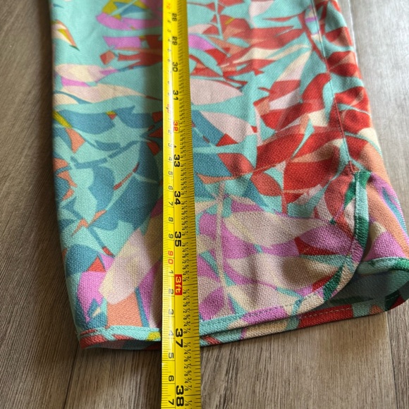 BCBGMaxAzria Teal and Pink Patterned Summer Boho oversized Pants Size L - Picture 6 of 10